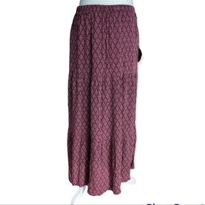 Knox Rose Mauve Boho Tiered Maxi Skirt